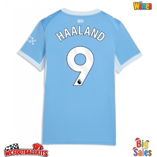 Manchester City Erling Haaland #9 Replica Home Stadium Shirt for Women 2026-27 Short Sleeve